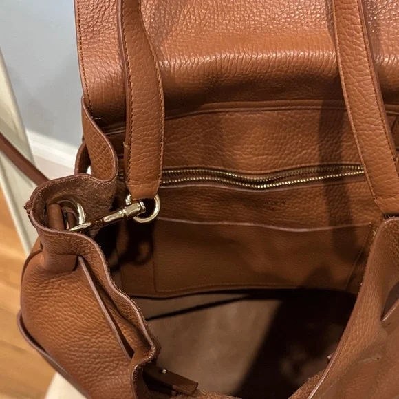 Cuyana Caramel Brown Pebbled Leather Backpack - Picture 5 of 13